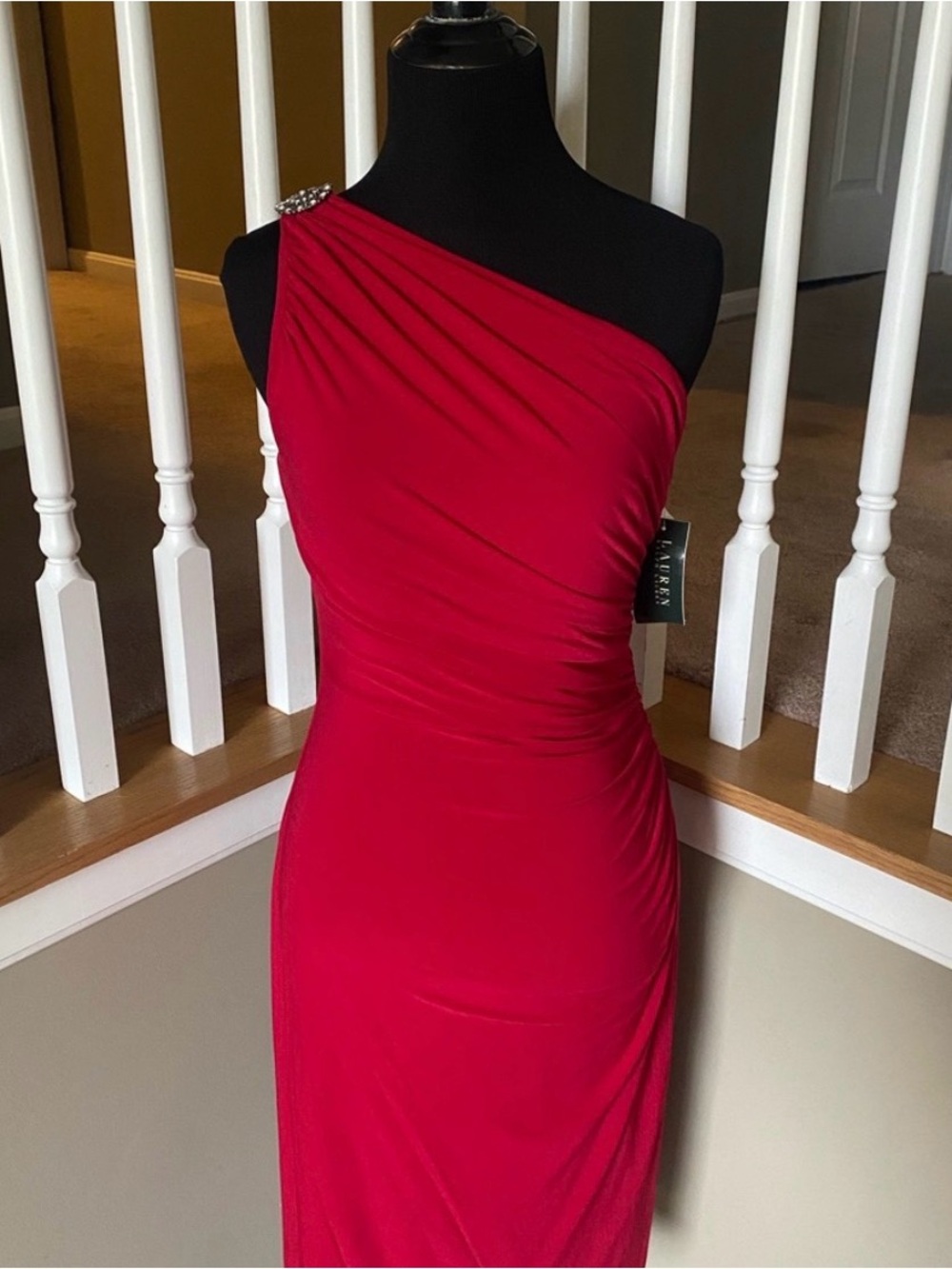 Ralph Lauren Red One Shoulder Dress 2